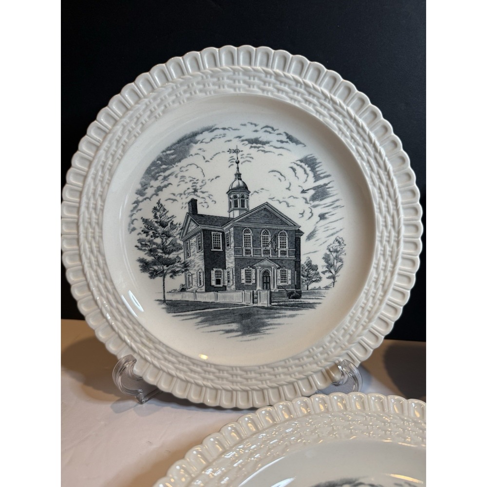 6 Copeland Spode Carpenters Hall Plates J.E. Caldwell Philadelphia 1774 10.75in